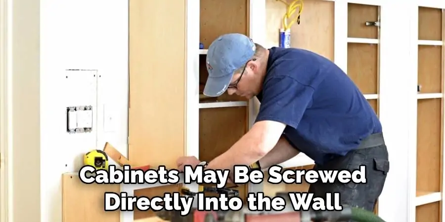 Cabinets May Be Screwed Directly Into the Wall